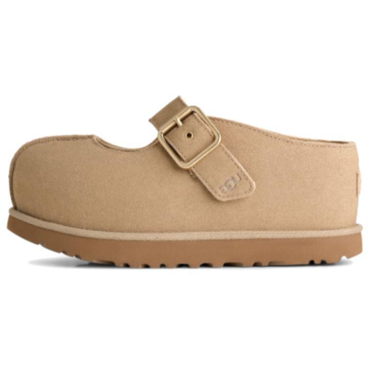 UGG Золотая Семейная Блестящая Серия Венера Обувь Mary Jane на Толстой Подошве Женская Обувь Горчичный 1187514-MDSD