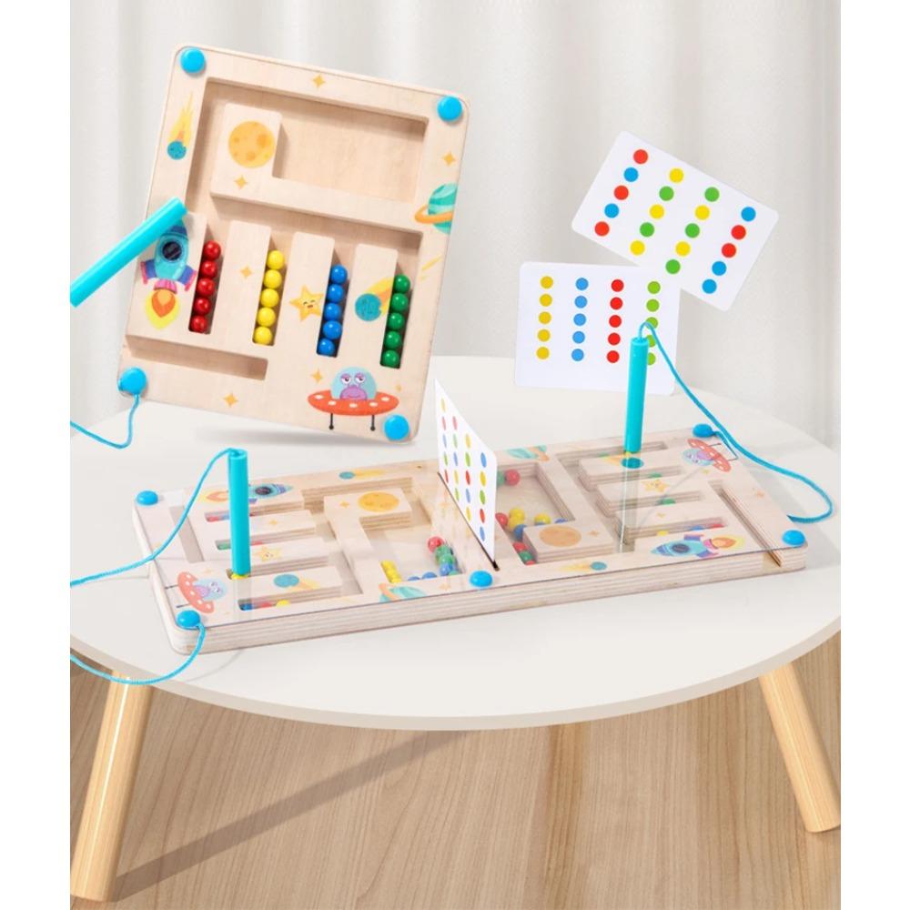 Детская магнитная доска-лабиринт для сопоставления форм Монтессори Геометрия Распознавание цветов Сортировка Сенсорная игрушка Развитие мелкой моторики Обучающая игра