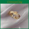 Design Simple Trendy Copper Ring For Women Featuring Dazzling Adjustable Shape Geometric