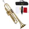 Summina Trumpet Bb Flat Brass Trompetus Instrument with Mouthpiece Glove for Standard and Teachers Students, Beginners,