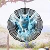 Iridescent Owl Metal Wind Chime - Handcrafted Floral Design, Vibrant Colors for Indoor/Outdoor Decor