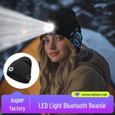 Светодиодный налобный фонарь с музыкальной шапкой и беспроводными Bluetooth-наушниками для ночного бега и рыбалки