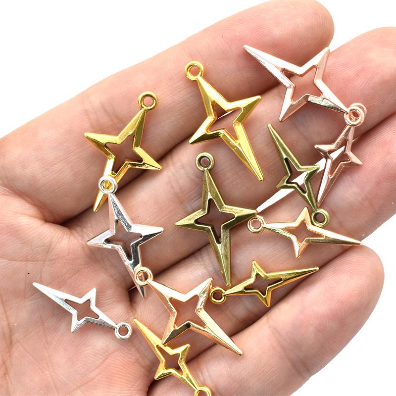 Аксессуары для ювелирных изделий из сплава своими руками: Подвески в виде полых звезд для браслетов, ожерелий и серег — доступны в двух размерах.