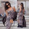 Women's Summer Leopard Fashion Sexy Hottie Sleeveless Split Slim Premium Feeling Dresses