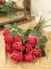 12Pcs Roses Artificial Flowers Dried Silk Flowers Artificial with Single Stems for Home Office Garden Grave Party Wedding Decoration