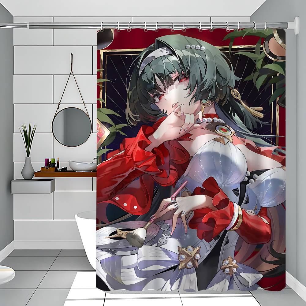 Астра Яо Ззз Анимационный Узор Занавеска для Ванной Комнаты Водонепроницаемая Занавеска для Душа с 12 Крючками Домашний Декор