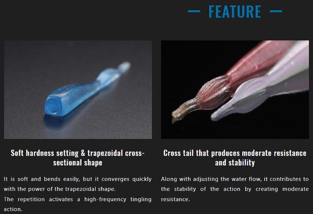 Jackall Мягкая приманка Peke Tail Tide Pepper 2,0 дюйма, прозрачные красные хлопья (6193)