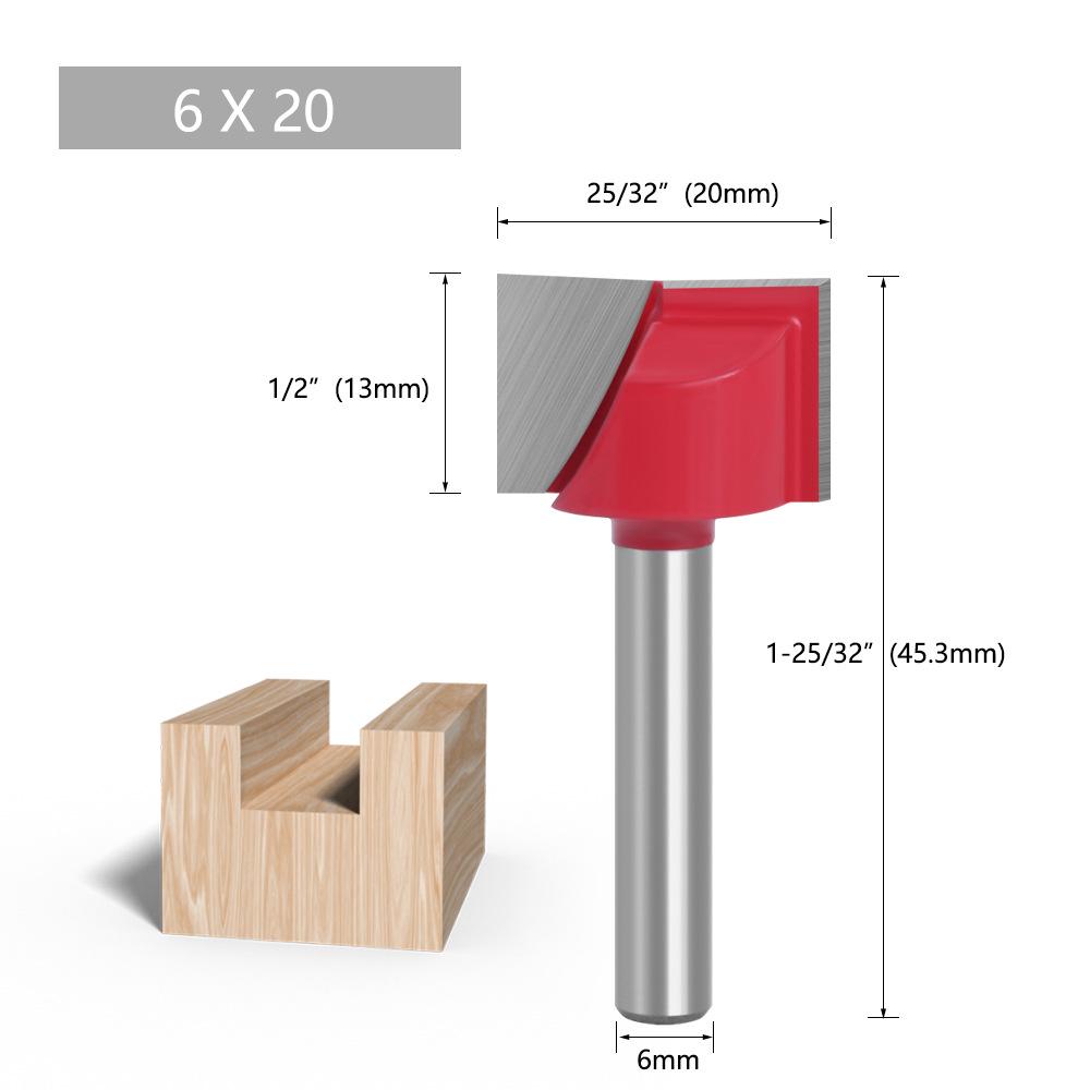 Набор фрез из вольфрамовой стали с плоским дном для ЧПУ-фрезера для деревообработки, 6 типов