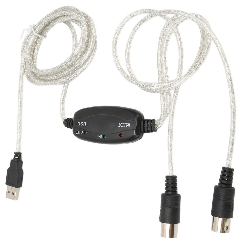 Plug and Play 16 Channels PC to Synthesizer 2 in 1 MIDI Cord Adapter  for Music Studio