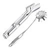 Stainless Steels Spaghetti Spoon and Tongs Ergonomic Kitchen Tool With Drain Holes For Frying Boiling And Serving Food