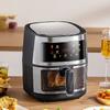 Новая 6-литровая воздушная фритюрница из нержавеющей стали большой емкости бытовая визуальная электрическая духовка без масла многофункциональная домашняя черная белая зеленая