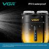 VGR Удобная электрическая бритва IPX6 Водонепроницаемая Градиентная Металлическая Бритва Двойное Лезвие Мужская Бритва Дорожная Мини USB Триммер для Волос Домашняя Бритва Бритва V-348