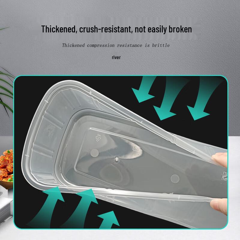 Large Transparent Rectangular Disposable Food Container
