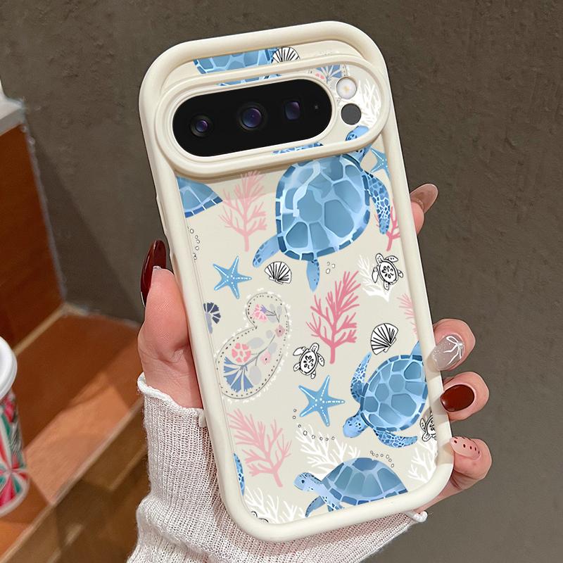 Летняя черепаха в океане и дельфины, мягкий чехол с принтом для Google Pixel 10 Pro 8A 7A 9A 9 Pro XL, противоударный чехол для телефона для Pixel 7 8 9 Pro