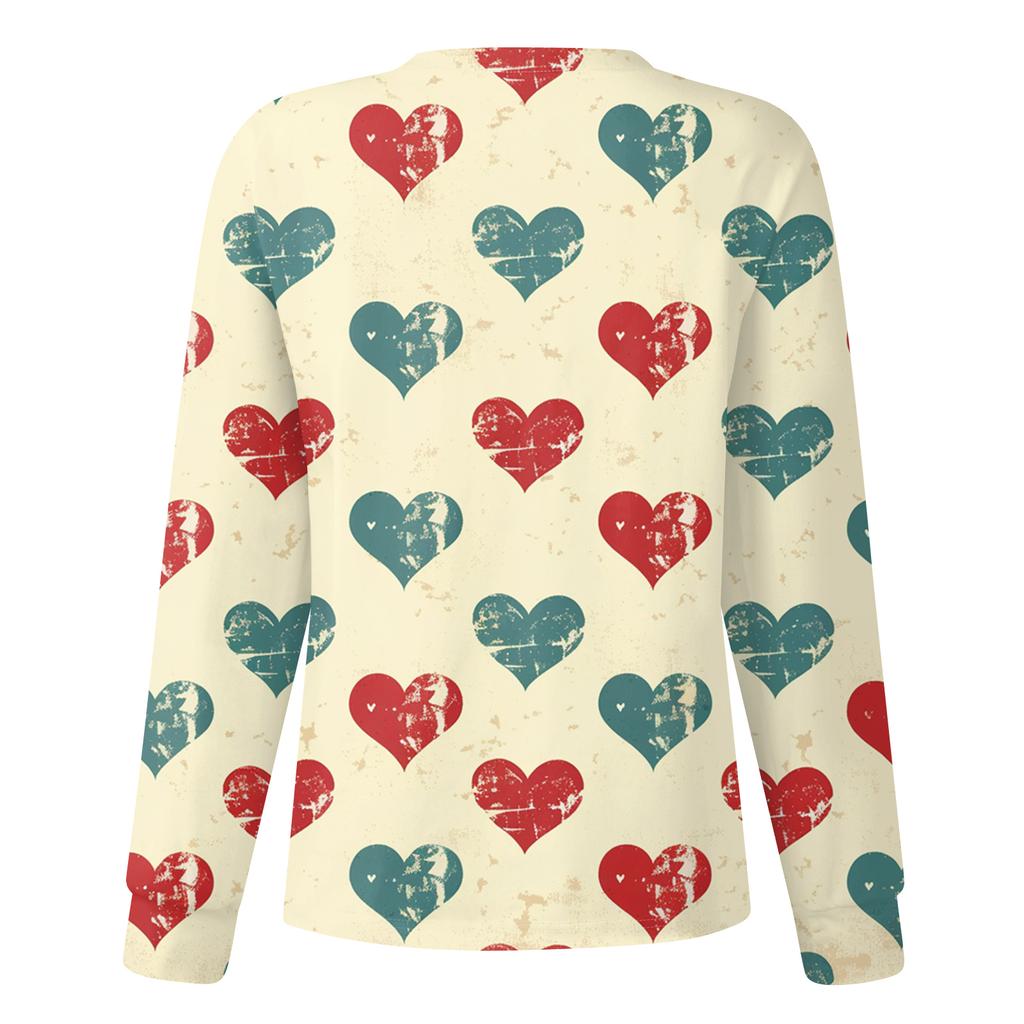 Женская повседневная модная куртка с длинным рукавом, воротником-стойкой, на одной пуговице, с принтом ко Дню святого Валентина, рабочая куртка, топы