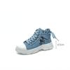 New Canvas High-top Women Shoes 2024 Spring Breathable Denim Sneakers Women Summer Thick Bottom Heightening Sports Casual Shoes