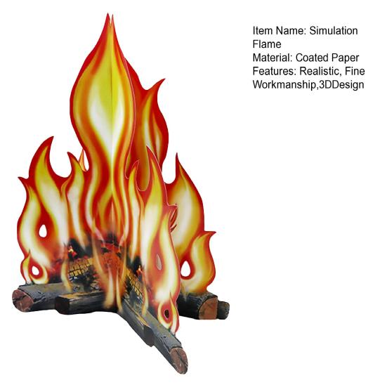 Имитация пламени 3D дизайн Реалистичный Легкая сборка Фотореквизит Мелованная бумага Костер Музыкальная вечеринка Пикник Барбекю Украшение пламени Хэллоуин