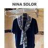 NINA SOLOR Lily of the Valley Polka Dot Crepe Silk Scarf