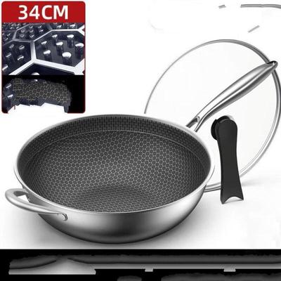 ZISIZ 34СМ Нержавеющая сталь Сотовый Антипригарный Вок