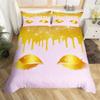 Eyelash Duvet Cover Set Eyes Pattern Design Comforter Cover Microfiber Girly Priness Style Glitter Twin King Queen Bedding Set