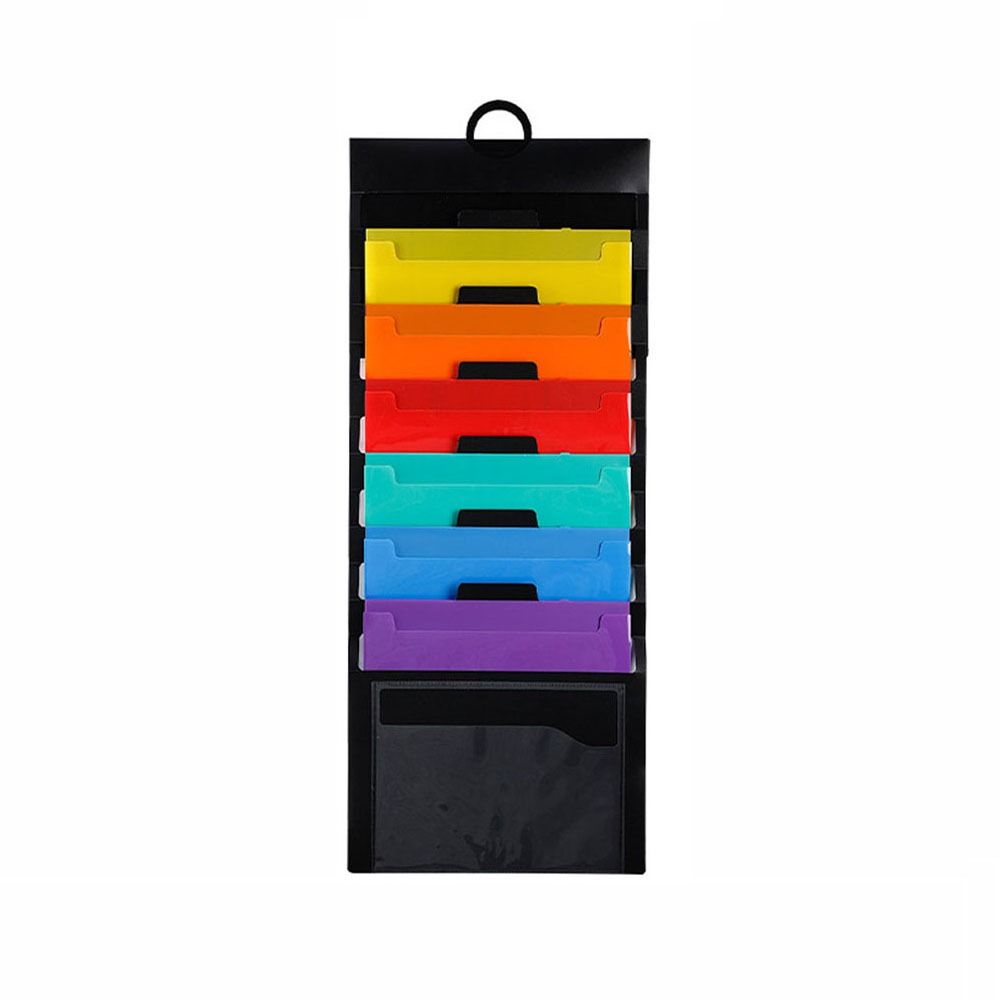 Rainbow File Organizer Expandable Accordian Pockets Hanging File Folders Filing Cabinet Pockets