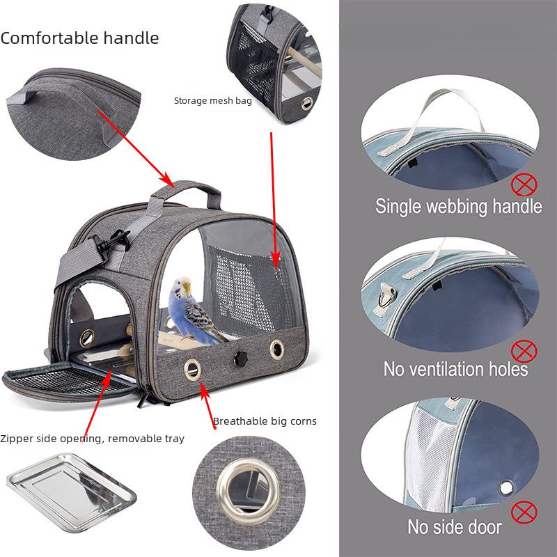 Портативная дорожная сумка из ткани Оксфорд для мелких домашних животных — идеально подходит для попугаев, голубей и нектарниц