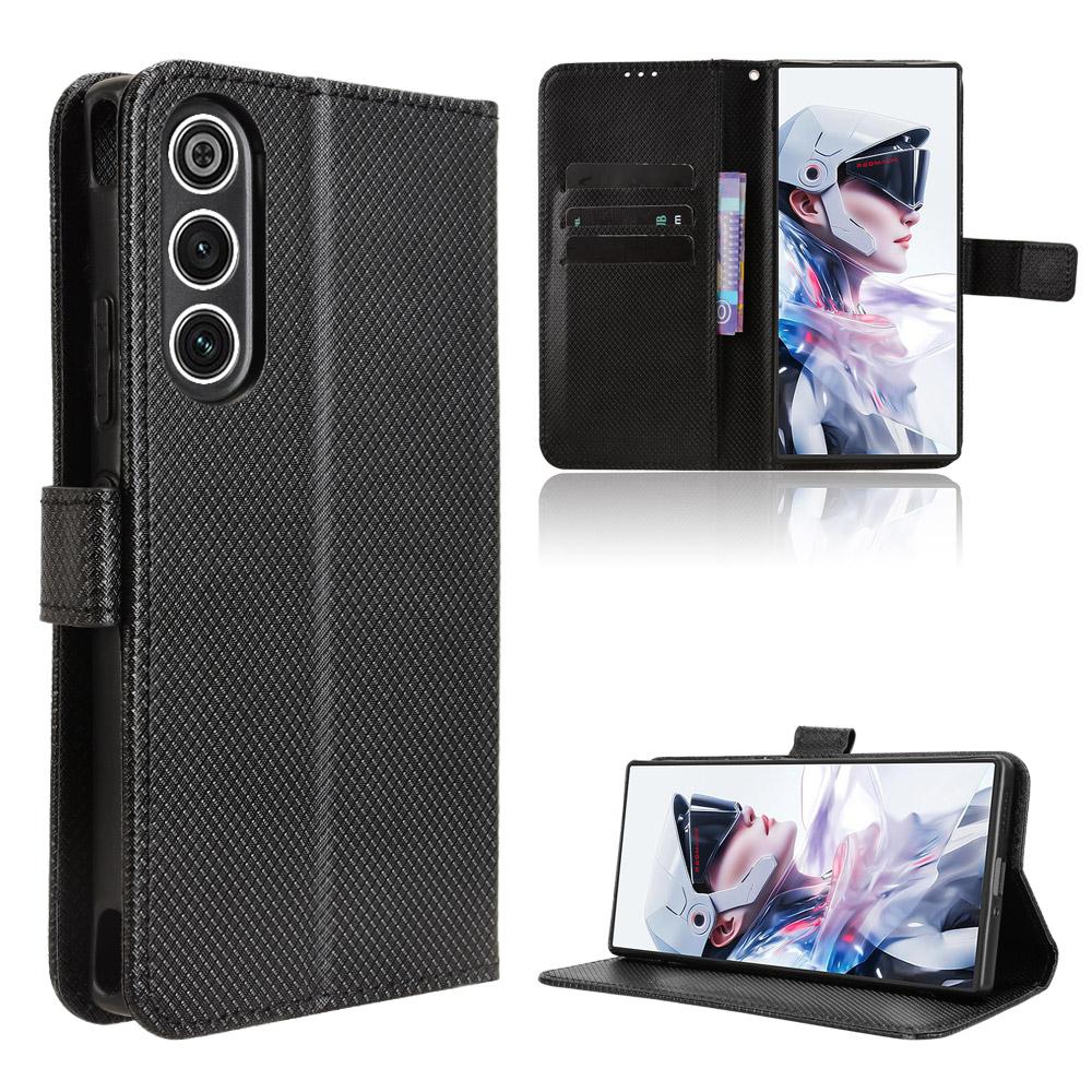 For ZTE Nubia RedMagic 10 Air 5G Leather Wallet Case with Strap Diamond Texture Phone Cover