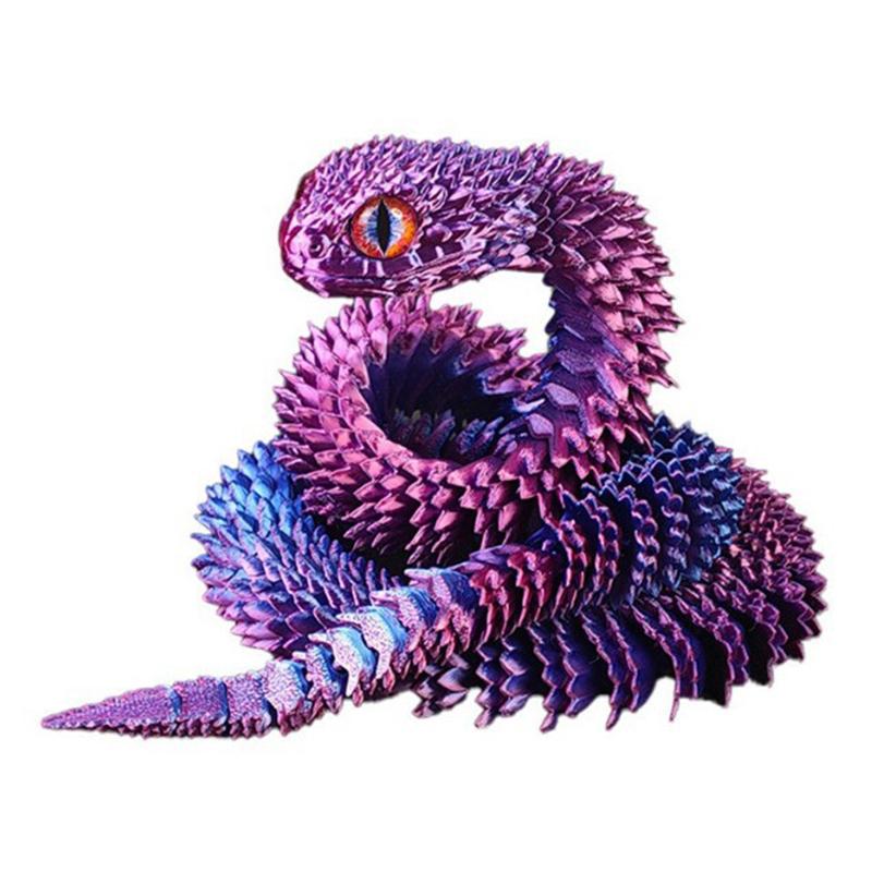 3D-печатная шарнирная фигурка змеи Игрушки Гибкая игрушка-антистресс Реалистичная модель ползающей змеи Украшения Креативный забавный подарок