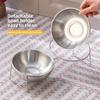 Large Capacity Stainless Steel Cat Bowl Anti-Tipping Double Water Bowls  for Kitten