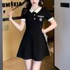 GMXIA Летний дизайн Sense Fashion POLO Neck Short-shirt Dress Women Slim A Skirt Skirt
