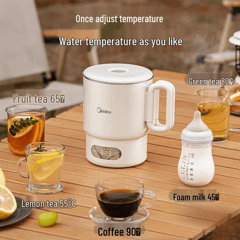 Midea Portable Folding Travel Electric Kettle CN plug (adapter included)