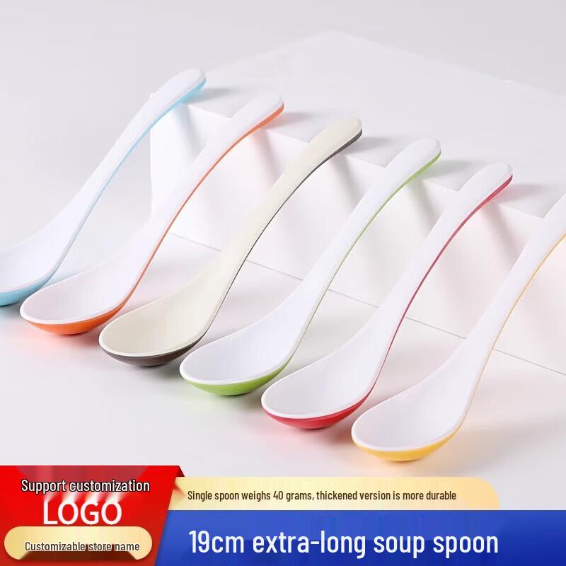 Melamine Long-Handle Soup Spoons (10-Pack)