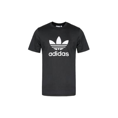 Originals Trefoil Logo Print Спортивная футболка с коротким рукавом Мужские топы Черные AJ8830