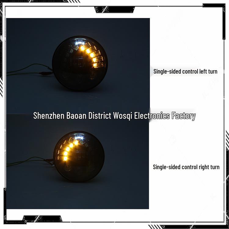 7" Jeep Wrangler & Harley Davidson Road Glide Motorcycle Modified Headlights with Single-Sided Turn Signal Function