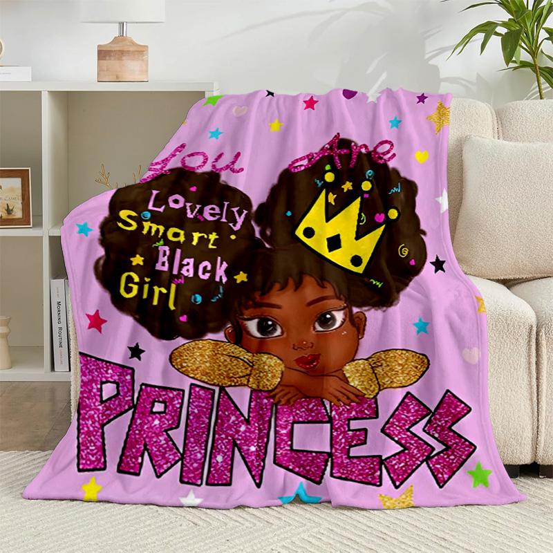 1PC Black Princess Magic Celebration Flannel Blanket Gift, Suitable for Both Men And Women, Soft Ideal for Beds And Sofa, Birthday Or Christmas Gift