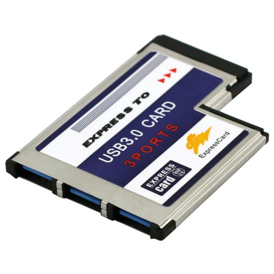 Сверхскоростной адаптер-конвертер Express Card 54 мм на 3 порта USB 3.0 для ПК и ноутбуков