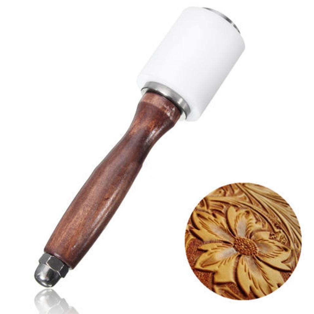 Leather Nylon Hammer Wood Handle Leather Carving Mallet Craft Tool