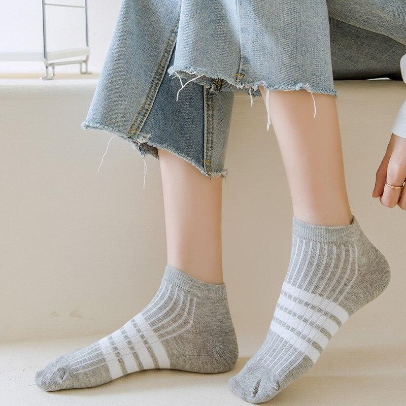 5 пар мужских горячих продаж полиэстеровых коротких повседневных носков-труб, модные весенние и летние полосатые носки-лодочки