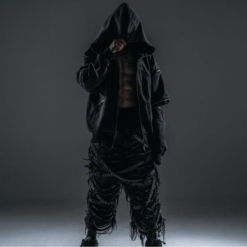 Washed Heavyweight Zip-Up Hooded Sweatshirt Dark Streetwear Unisex Oversized Long Sleeve