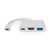 Adaptateur Multiport - Nedis - USB 3.2 Gen 1 - HDMI 4K 30Hz - 3 Ports USB - Blanc