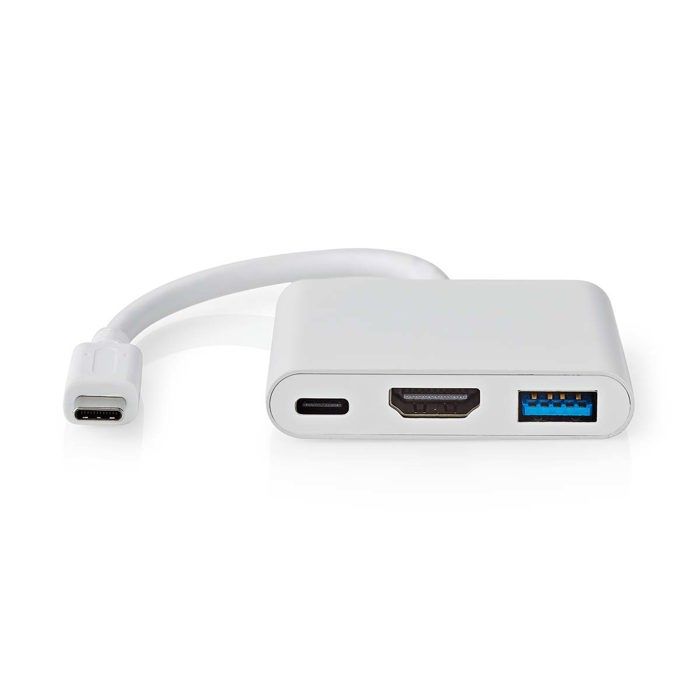 Adaptateur Multiport - Nedis - USB 3.2 Gen 1 - HDMI 4K 30Hz - 3 Ports USB - Blanc