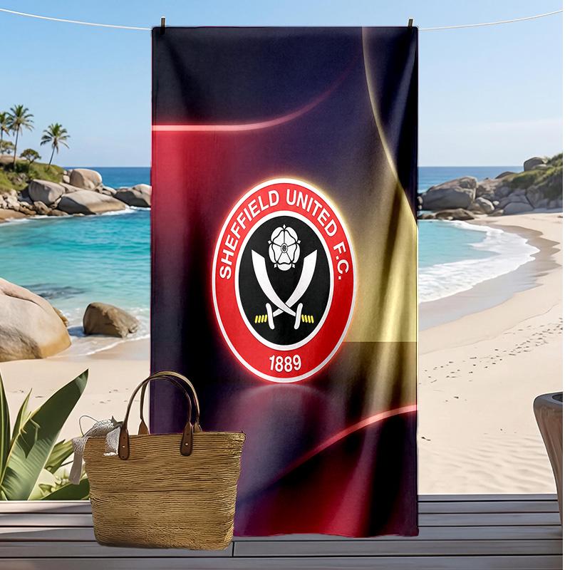 Sheffield United Football Print Beach Towel, Large Soft Quick Dry Towel for Beach Camping Swimming