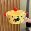 Милая кошка в горошек Миска для лапши быстрого приготовления Миска для фруктового салата и десерта Студенческое общежитие Миска для лапши быстрого приготовления Подарок на день рождения девушки