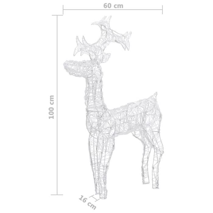 VidaXL Christmas Decoration Reindeer 90 LED Christmas Ornament Luminous Reindeer Illuminated Reindeer Garden Terrace Outdoor House 289961