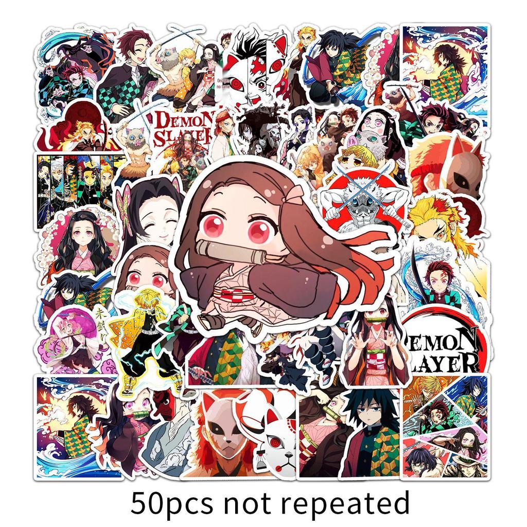 50 Demon Slayer Graffiti Stickers for Suitcases, Laptops & Cars - Trendy Design