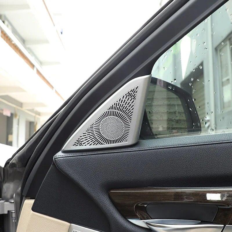 Для BMW 7 серии F01 F02 F03 F04 G11 G12 2009-алюминиевый сплав двери автомобиля тройной динамик сетка крышка наклейка автомобильные аксессуары