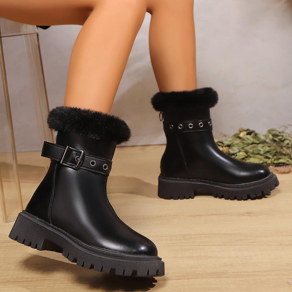 Fashion Hot Selling Spring Autumn Women Boots Round Toe Solid Color Low Heel Casual Boots Women Fashion Lightweight Comfortable Shoes