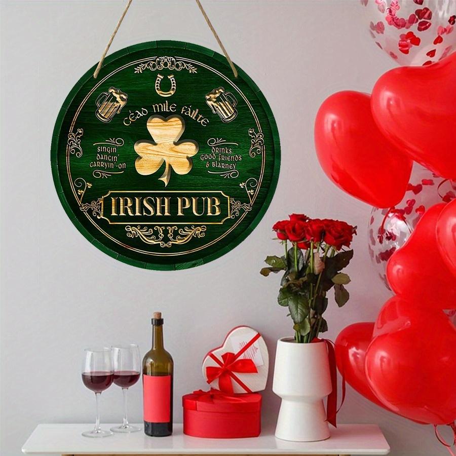 2D Flat 20cm St.patrick's Day Wooden Wall Hanging Decor - Car Balloon Universal Holiday Wooden Pendant, Home Decoration, Welcome Sign Party Decor Wood