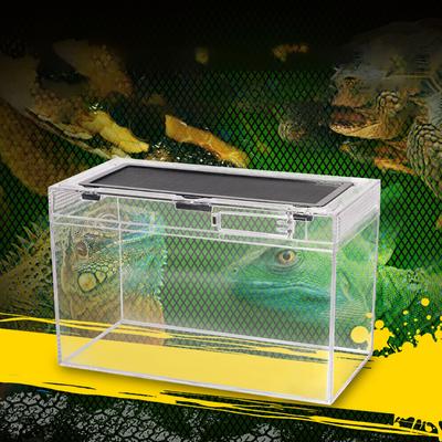 Кормушка для рептилий и амфибий Акриловая коробка для разведения животных Клетка для обитания с вентиляционными отверстиями Прозрачный вольер для прыгающих рептилий