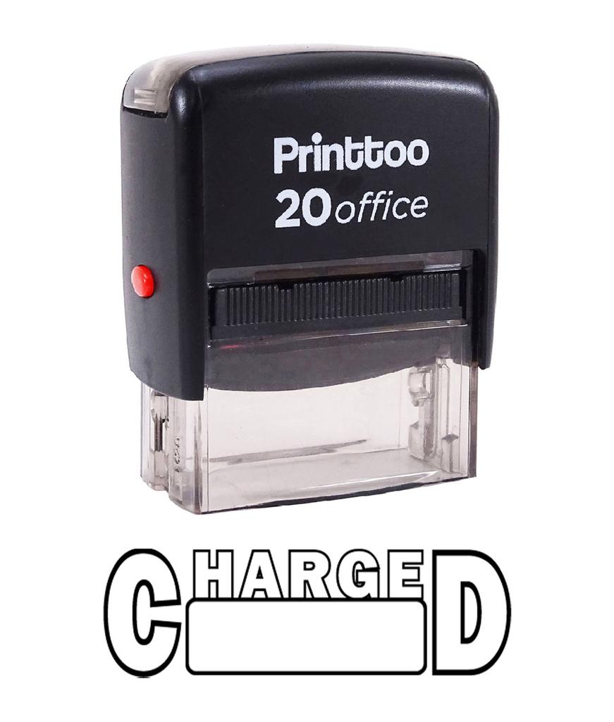 Printtoo Custom Stamp CHARGED Self Inking Rubber Stamp Office